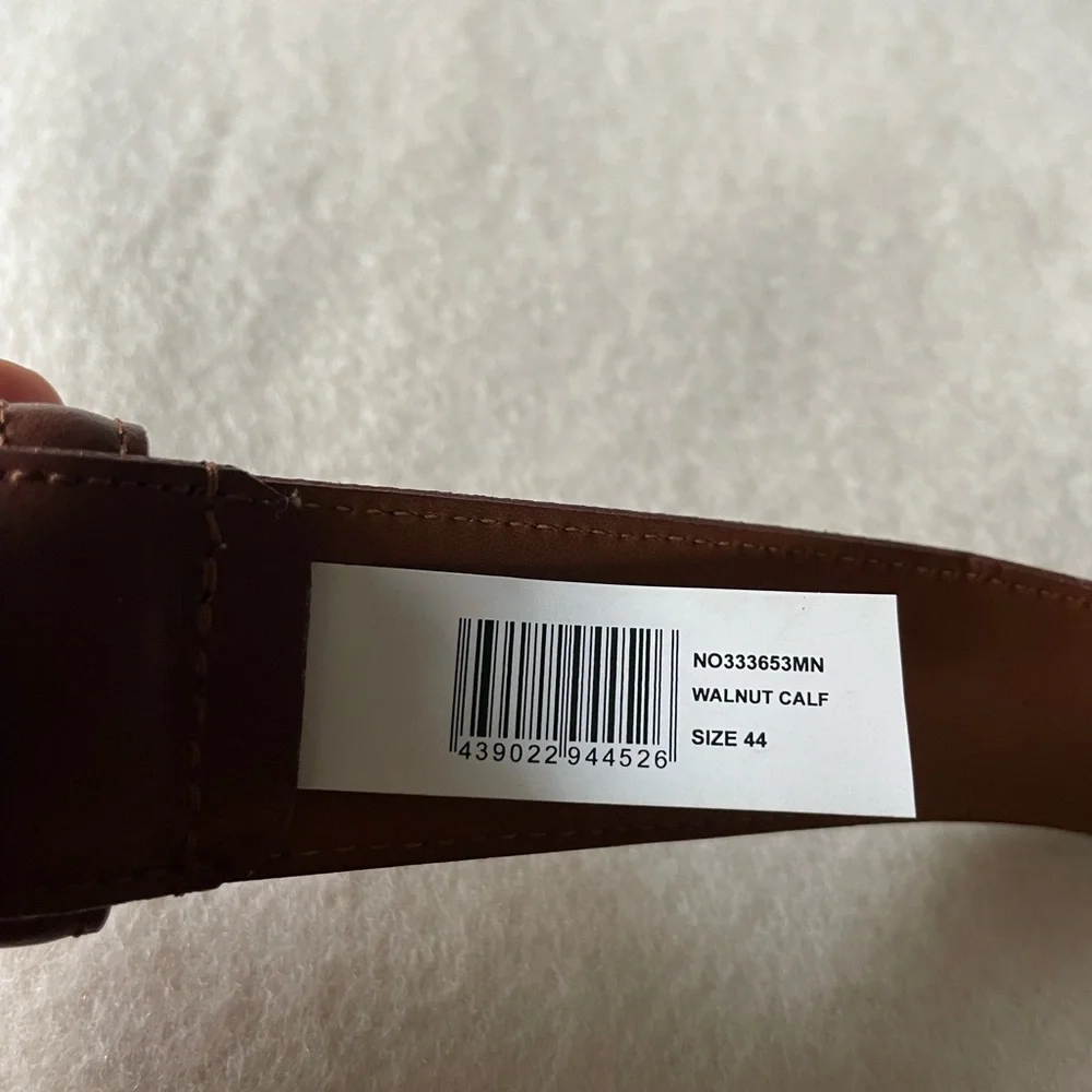 NORDSTROM WALNUT CALF LEATHER BELT 44